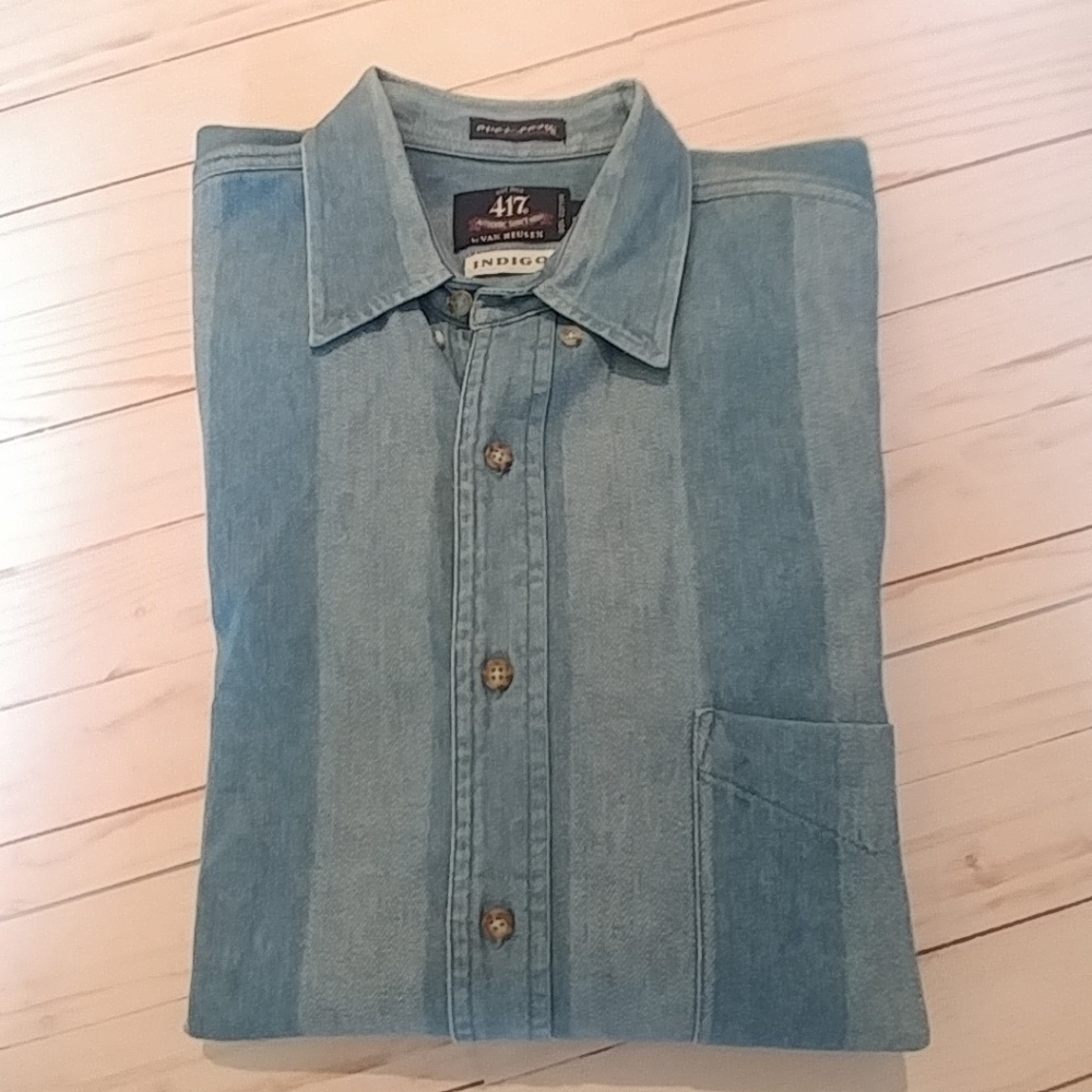 Van Heusen denim striped shirt-M
